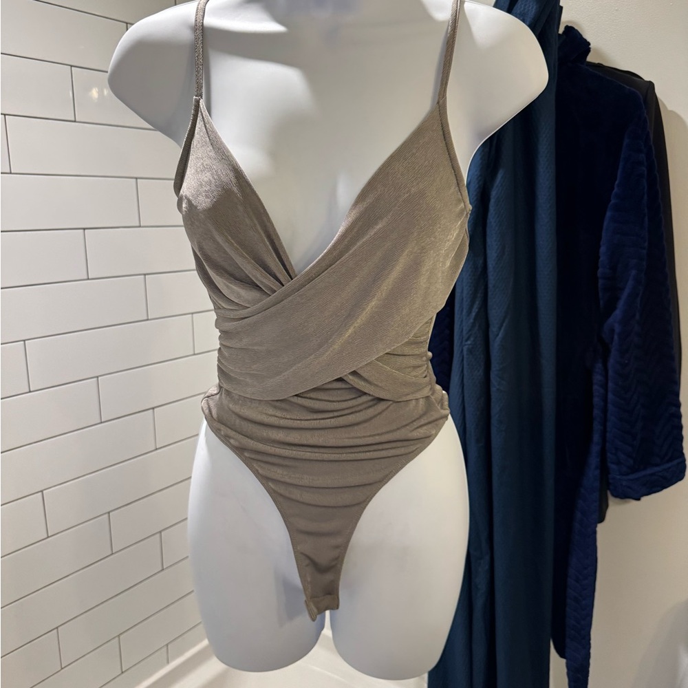 Silver ASTR Wrap Bodysuit